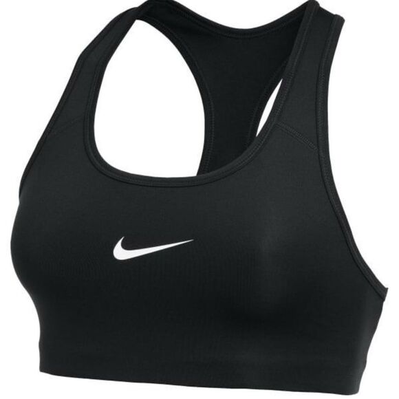 Nike Swoosh Dri-Fit Black White Padded Sports Bra Bralette Size M - Picture 1 of 12